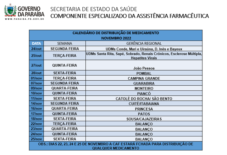 Calendário Novembro 2022