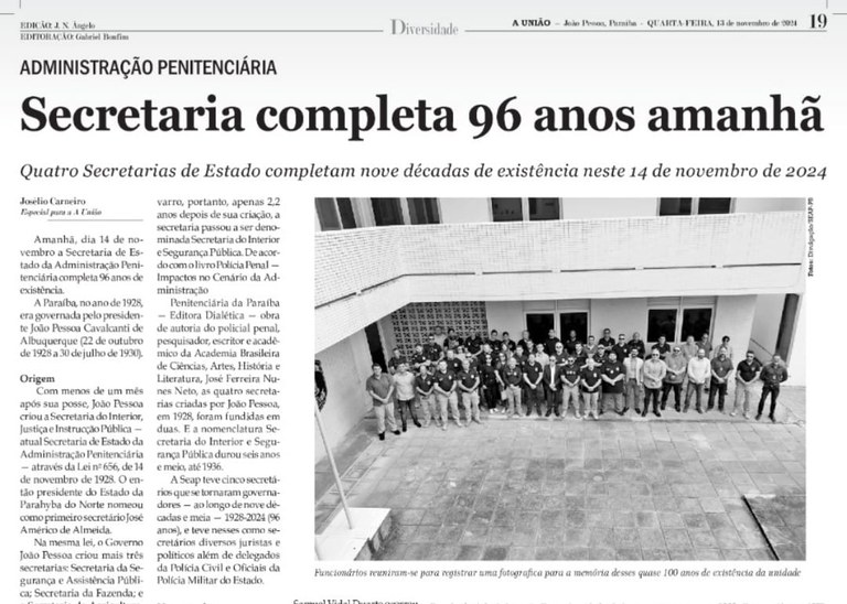 Seap é destaque no jornal A União por seus 96 anos.jpeg